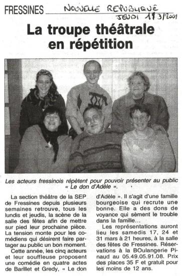 La NR du 01/03/2001